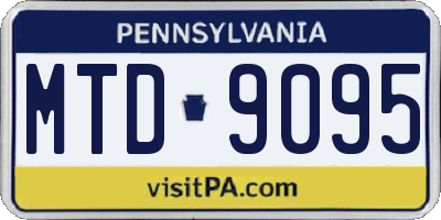 PA license plate MTD9095