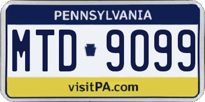PA license plate MTD9099