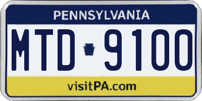 PA license plate MTD9100