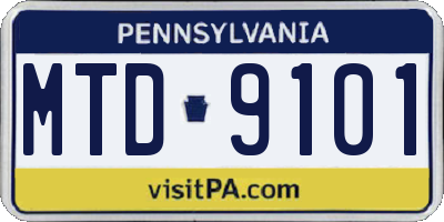 PA license plate MTD9101