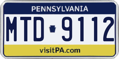 PA license plate MTD9112
