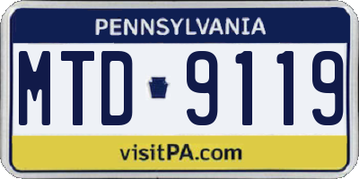 PA license plate MTD9119
