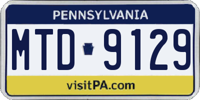 PA license plate MTD9129