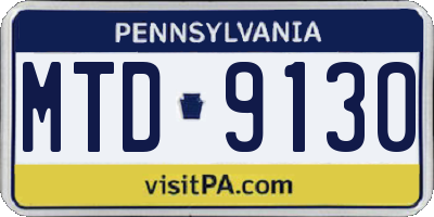 PA license plate MTD9130