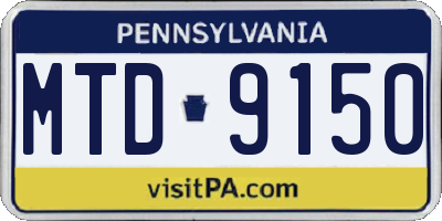 PA license plate MTD9150