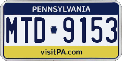PA license plate MTD9153