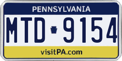 PA license plate MTD9154