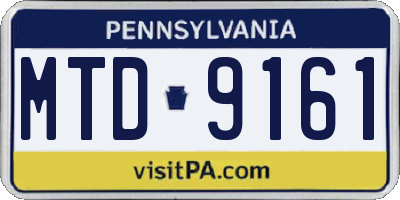 PA license plate MTD9161
