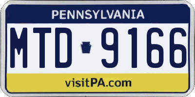 PA license plate MTD9166