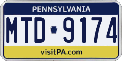 PA license plate MTD9174