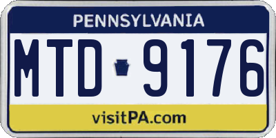 PA license plate MTD9176