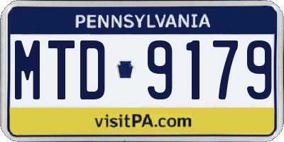 PA license plate MTD9179