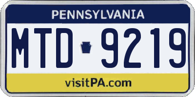PA license plate MTD9219