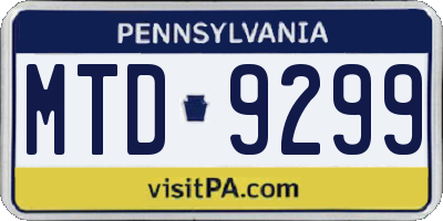 PA license plate MTD9299