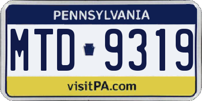 PA license plate MTD9319