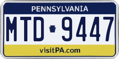 PA license plate MTD9447