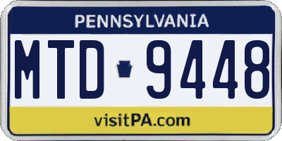 PA license plate MTD9448