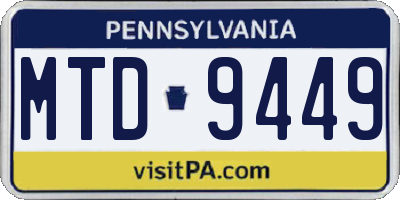 PA license plate MTD9449