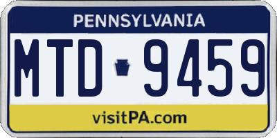 PA license plate MTD9459