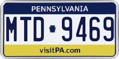 PA license plate MTD9469