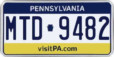 PA license plate MTD9482
