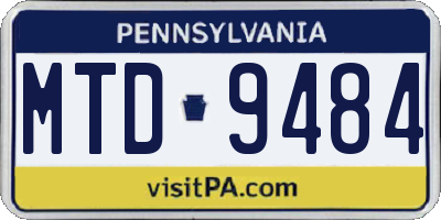 PA license plate MTD9484