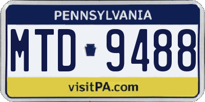 PA license plate MTD9488
