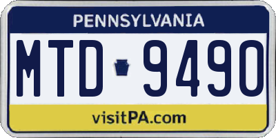 PA license plate MTD9490