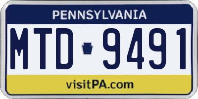 PA license plate MTD9491