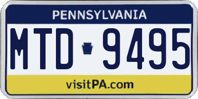 PA license plate MTD9495