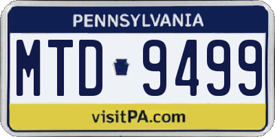 PA license plate MTD9499