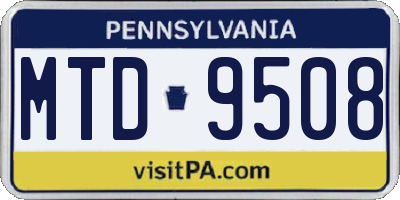 PA license plate MTD9508