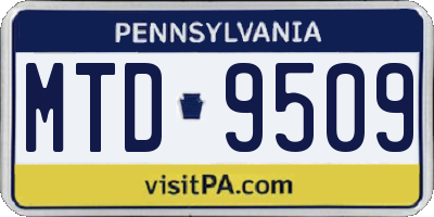 PA license plate MTD9509