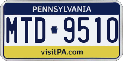 PA license plate MTD9510