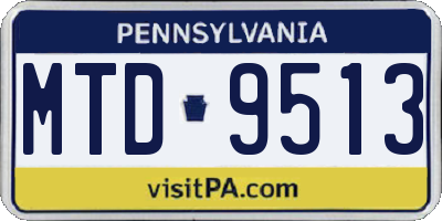 PA license plate MTD9513