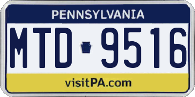 PA license plate MTD9516