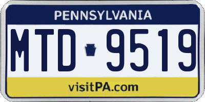 PA license plate MTD9519