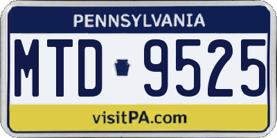 PA license plate MTD9525