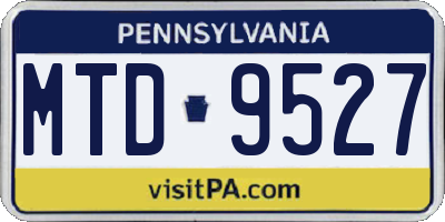 PA license plate MTD9527