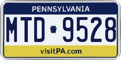 PA license plate MTD9528