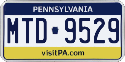 PA license plate MTD9529