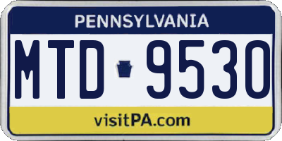 PA license plate MTD9530