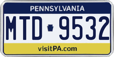 PA license plate MTD9532