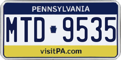 PA license plate MTD9535