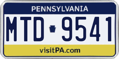 PA license plate MTD9541