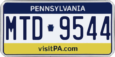 PA license plate MTD9544