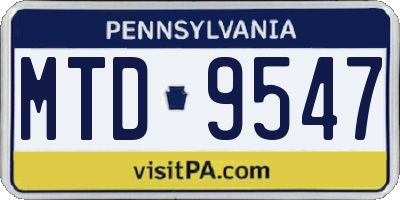 PA license plate MTD9547
