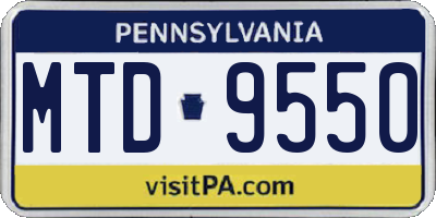 PA license plate MTD9550