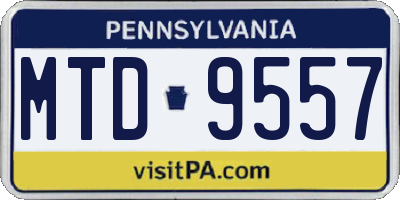 PA license plate MTD9557