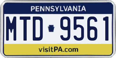 PA license plate MTD9561